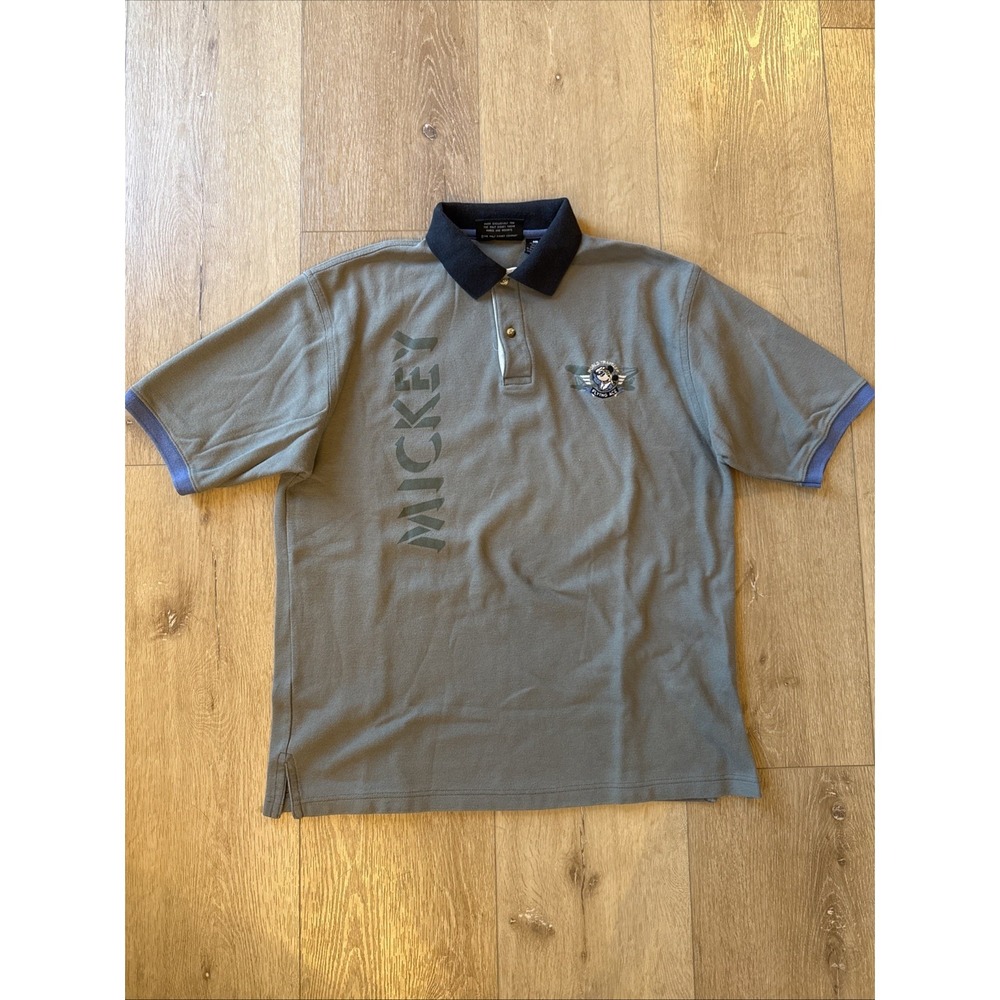 Vintage 90s Disney Originals Flying Ace Polo Shirt Mickey Mouse Singapore L